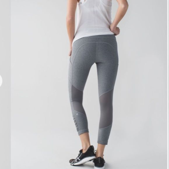 lululemon athletica Pants - Lululemon Speed Crop Heathered Slate size 6